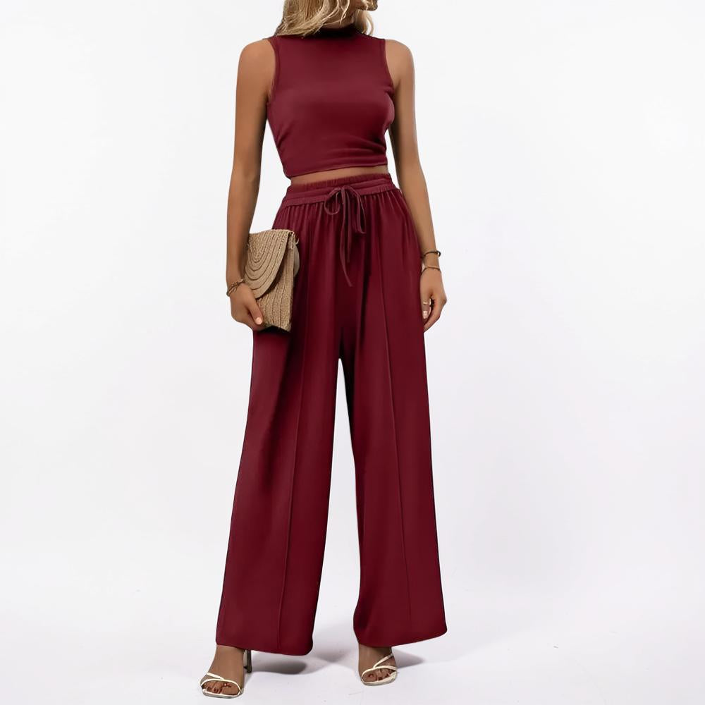 Women's Jumpsuit Sleeveless Wide Leg Casual Lounge Set