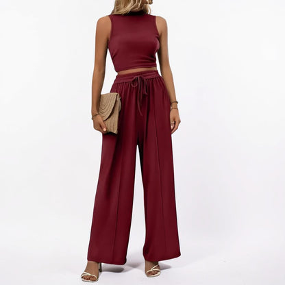 Women's Jumpsuit Sleeveless Wide Leg Casual Lounge Set