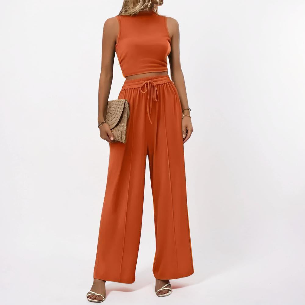 Women's Jumpsuit Sleeveless Wide Leg Casual Lounge Set
