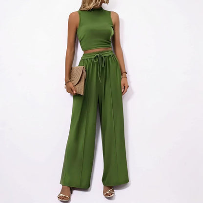 Women's Jumpsuit Sleeveless Wide Leg Casual Lounge Set