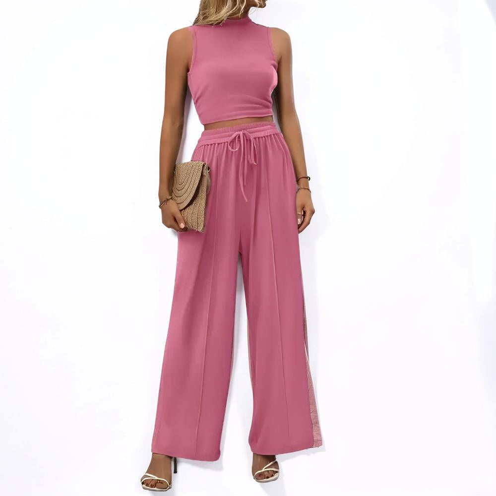 Women's Jumpsuit Sleeveless Wide Leg Casual Lounge Set