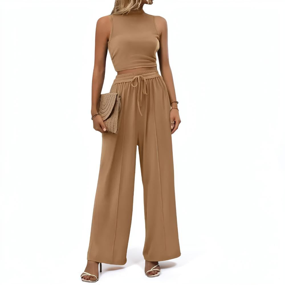 Women's Jumpsuit Sleeveless Wide Leg Casual Lounge Set