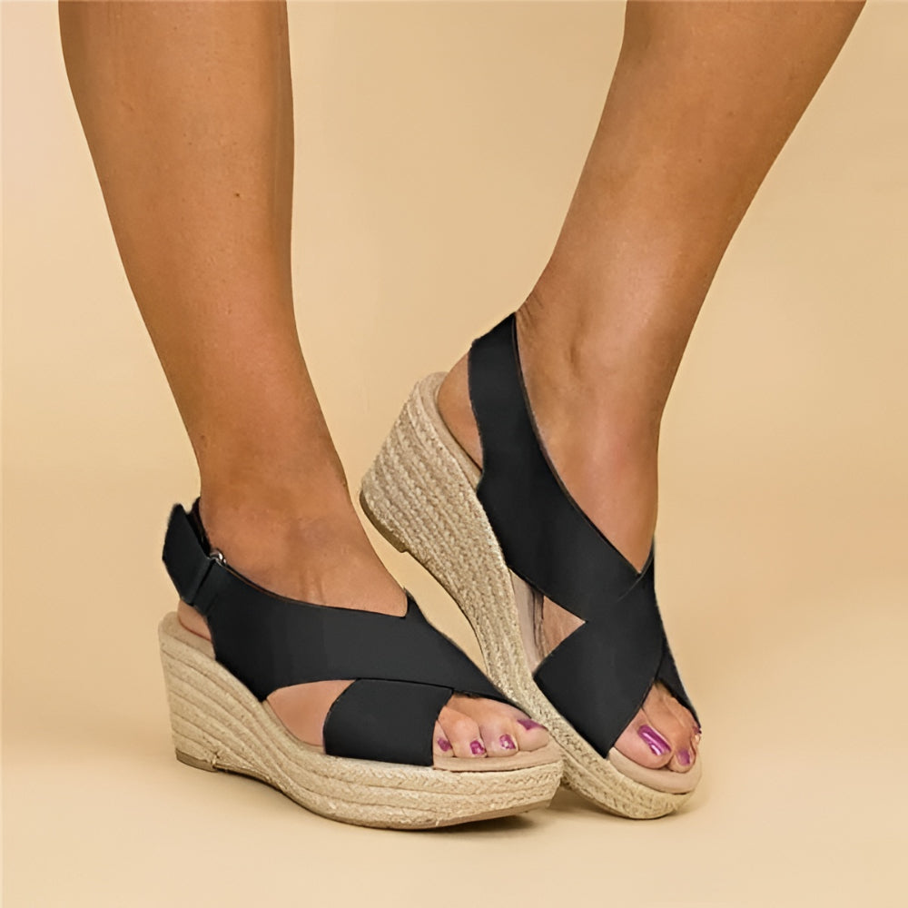 Women's Wedge Sandals Espadrilles Ankle Strap Anklessole