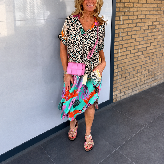 Women's Summer Dress Leopard Print V Neck | Beach Dress