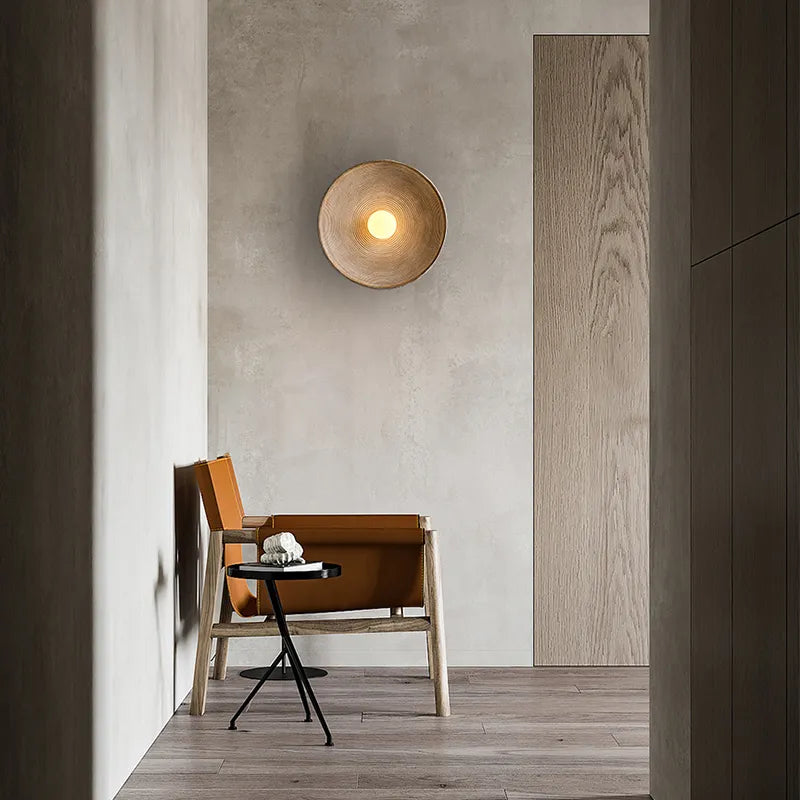 Rustic Wood Wall Sconce | Handcrafted LED Wall Light