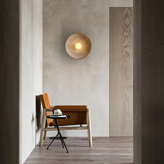 Rustic Wood Wall Sconce | Handcrafted LED Wall Light