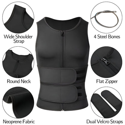 Workout Vest Neoprene Adjustable Fitness Body Training Garment