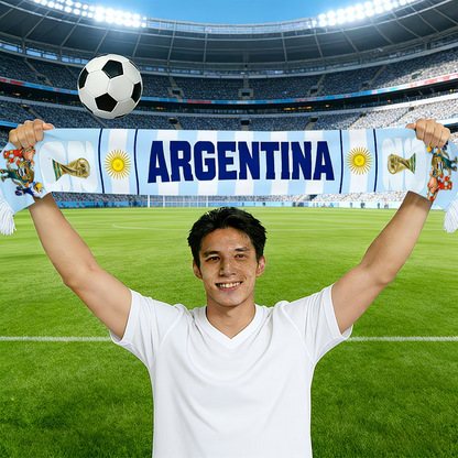 Argentina Flag World Cup Soccer Scarf Fan Apparel Sports