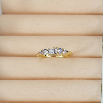 Mothers Day Gold Ring Set Stackable Rhinestone Boho Rings