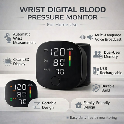 Digital Blood Pressure Monitor Wrist Automatic