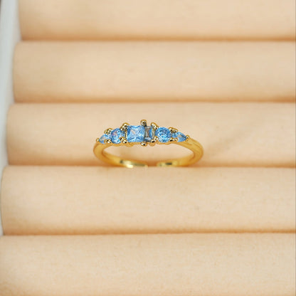 Mothers Day Gold Ring Set Stackable Rhinestone Boho Rings