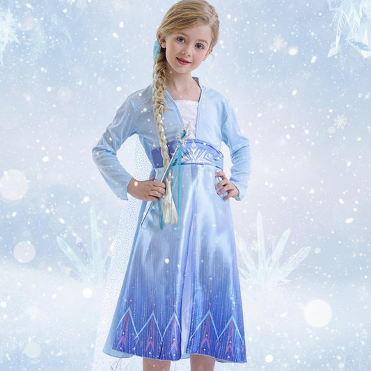 Halloween Costumes Girls Ice Princess Dress Cape Set