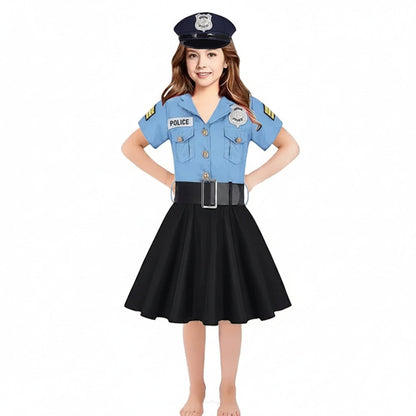 Halloween Costumes Girls Police Dress Role Play Outfit