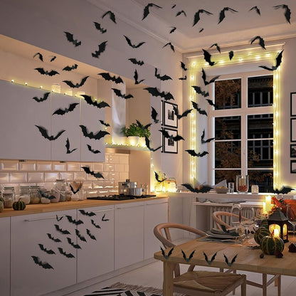 Halloween Decoration 3D Bat Wall Stickers Party Set
