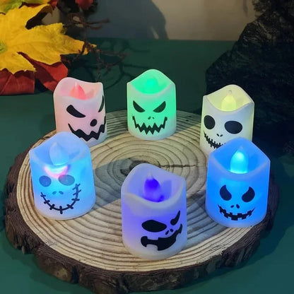 Halloween Decoration LED Pumpkin Tea Light Candle Set