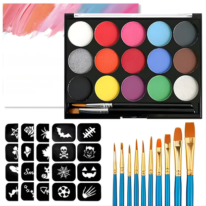 Soccer Ball Face Paint Kit 15 Color Palette Creative Designs