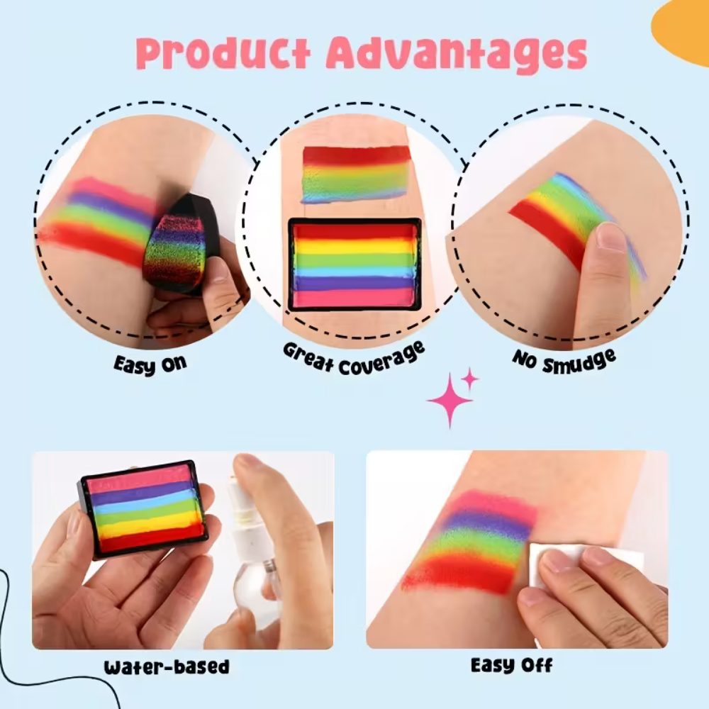 Rainbow Body Paint Set Creative Face Body Art Designs