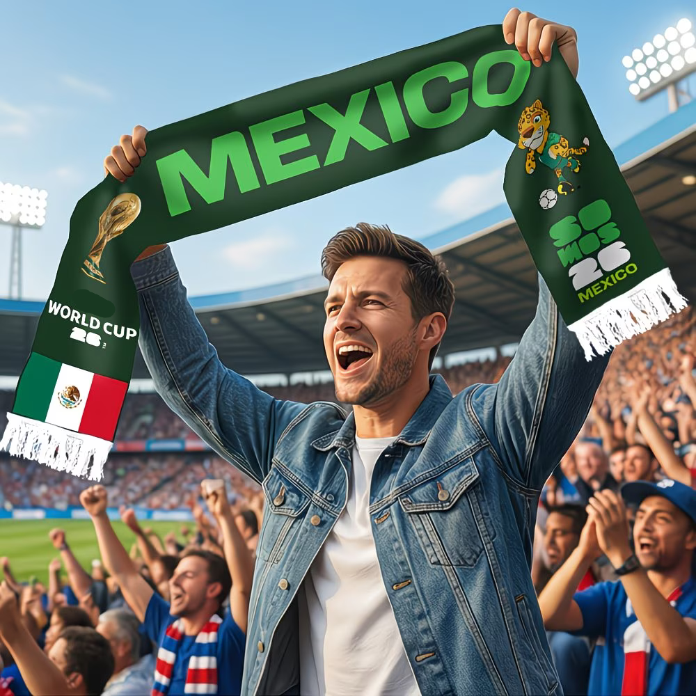 Soccer Scarf Mexico Flag World Cup Fan Woven Supporter