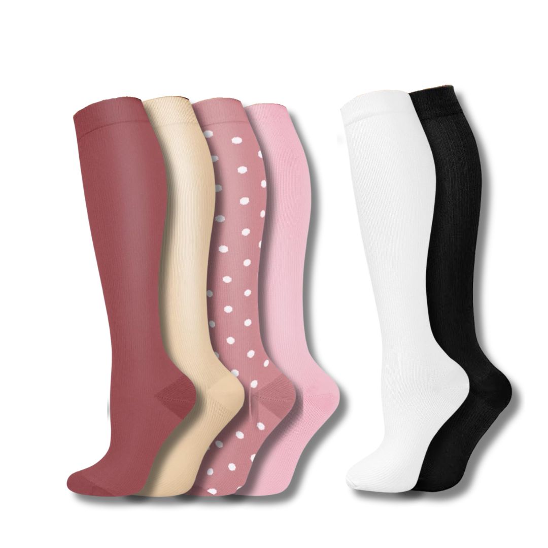 Women's Compression Socks Knee High Support Travel Sport Socks