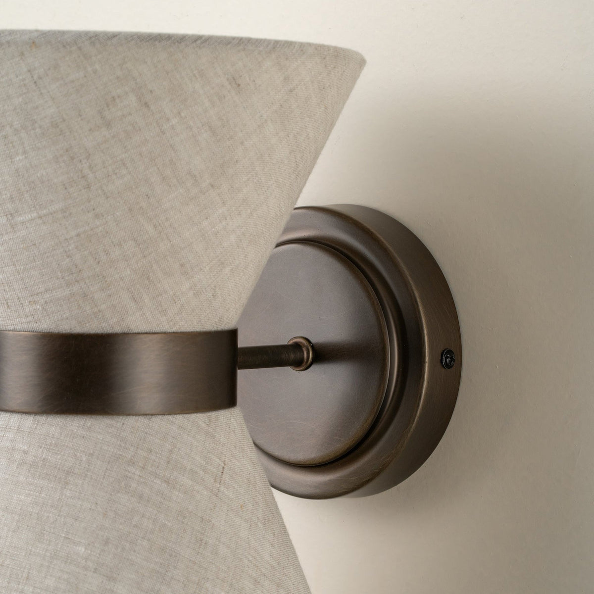 Bronze & Linen Wall Light | Classic Modern Elegance