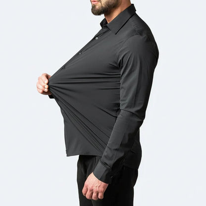 Mens Dress Shirt Stretch Fit Long Sleeve Button Up Design