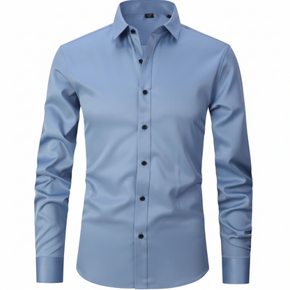 Mens Dress Shirt Stretch Fit Long Sleeve Button Up Design
