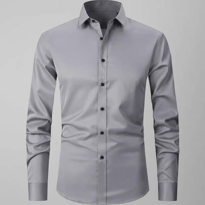 Mens Dress Shirt Stretch Fit Long Sleeve Button Up Design