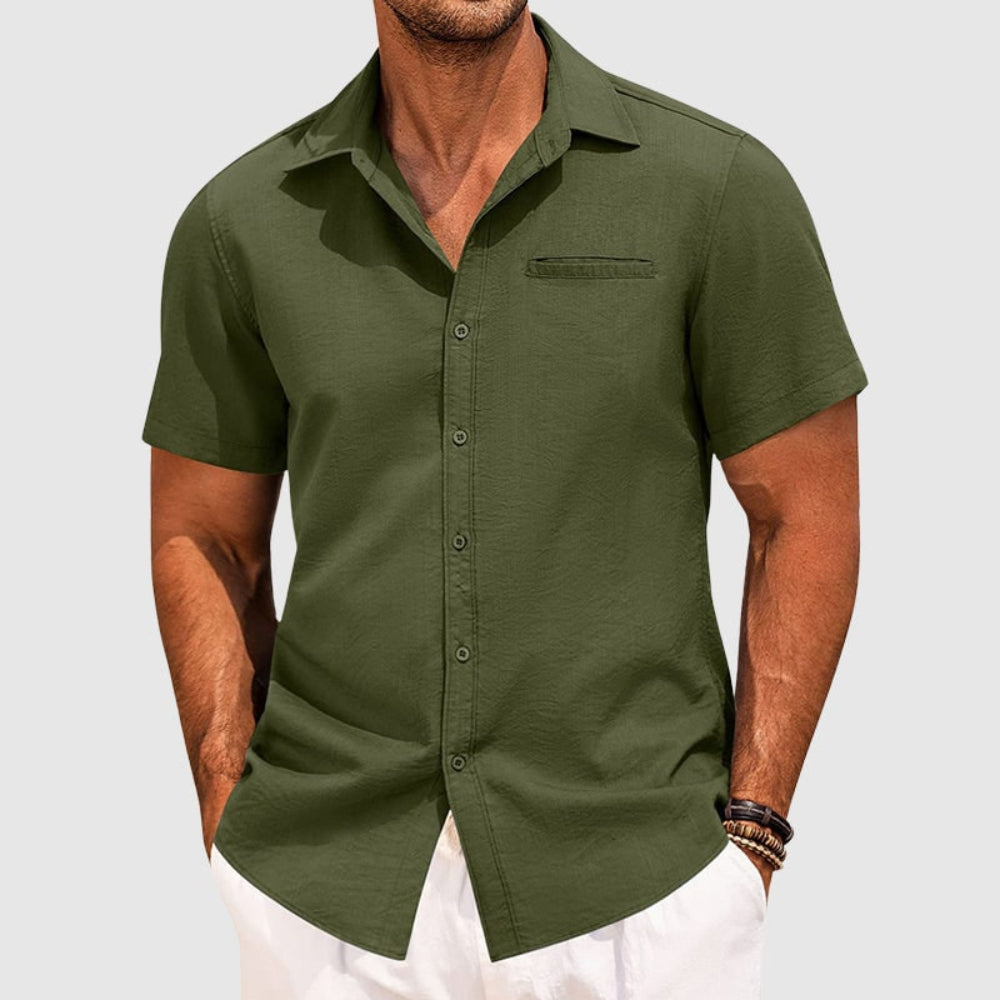 Men's Short Sleeve Button-Up Shirt Casual | Summer Wear