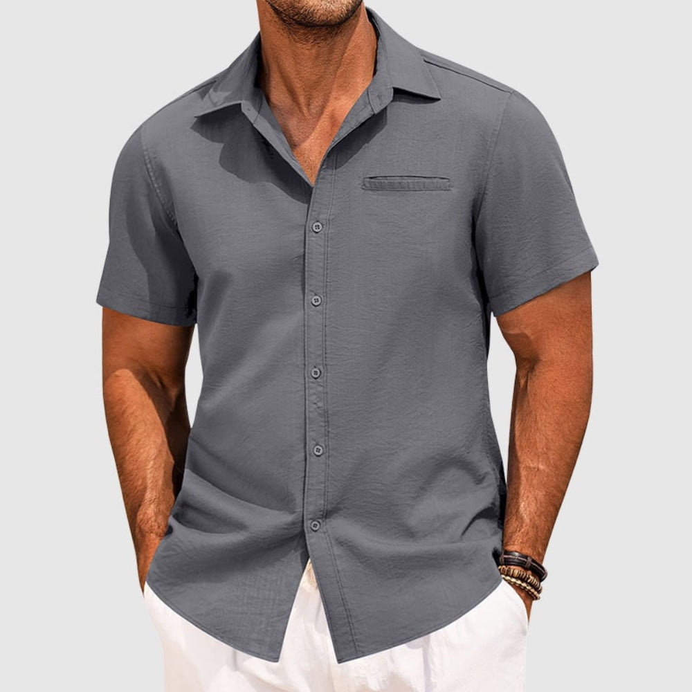 Men's Short Sleeve Button-Up Shirt Casual | Summer Wear