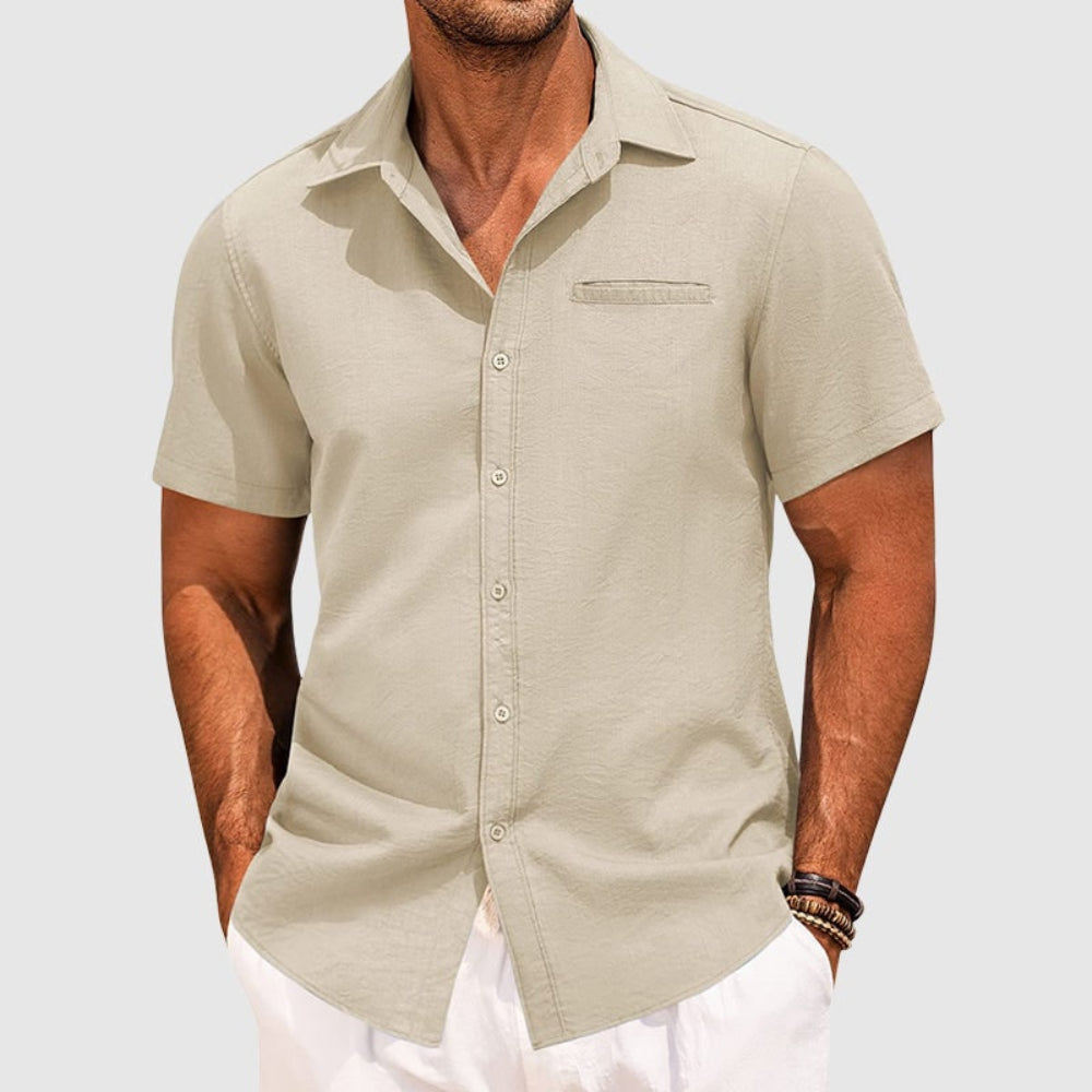 Men's Short Sleeve Button-Up Shirt Casual | Summer Wear