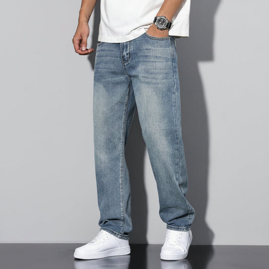 Men's Straight Leg Washed Jeans | Casual Wear