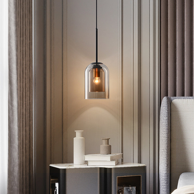 Mica Mid-Century Pendant Lamp | Double Glass Shade