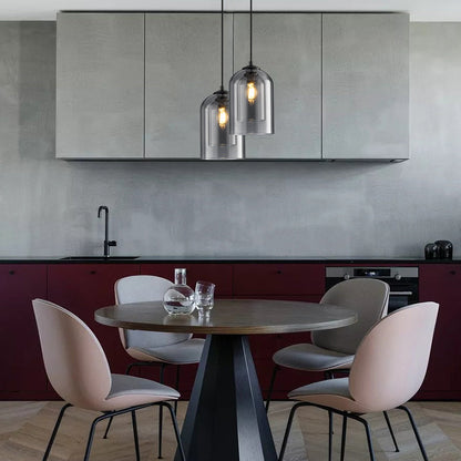 Mica Mid-Century Pendant Lamp | Double Glass Shade
