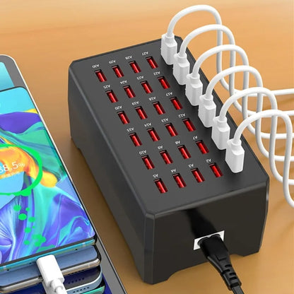 USB Charger 30 Port Multi Device Charging Station
