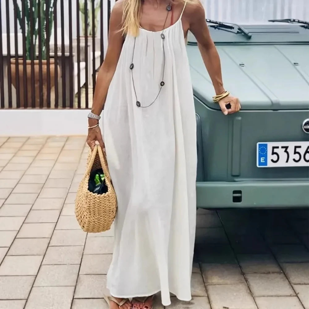 Women's Dress Casual Sleeveless Maxi Spaghetti Strap Beach Dress