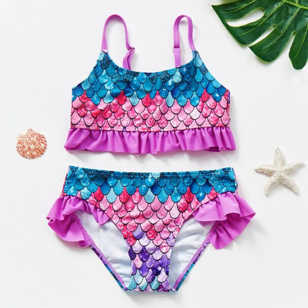 Women's Swimsuit Bikini Set Kids Swimwear Ruffle | Floral