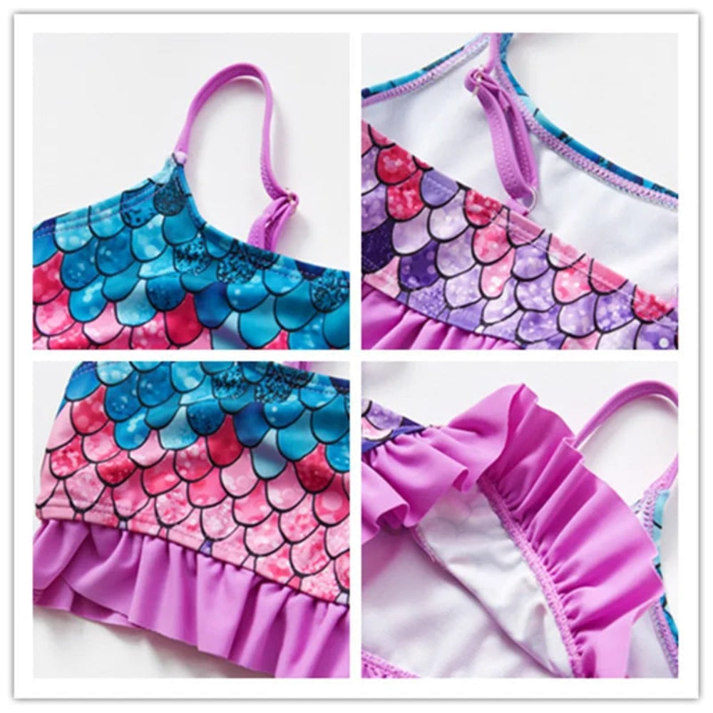 Women's Swimsuit Bikini Set Kids Swimwear Ruffle | Floral
