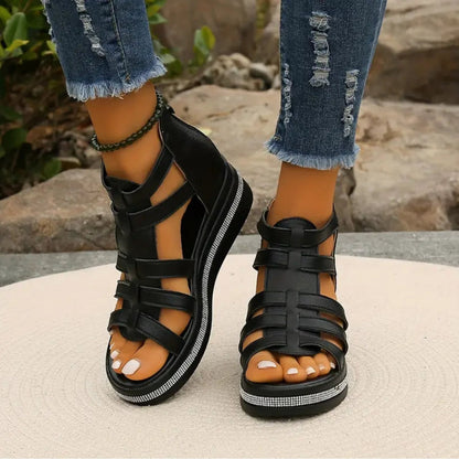 Women's Sandals Platform Wedge Open Toe Adjustable Strap Shoes
